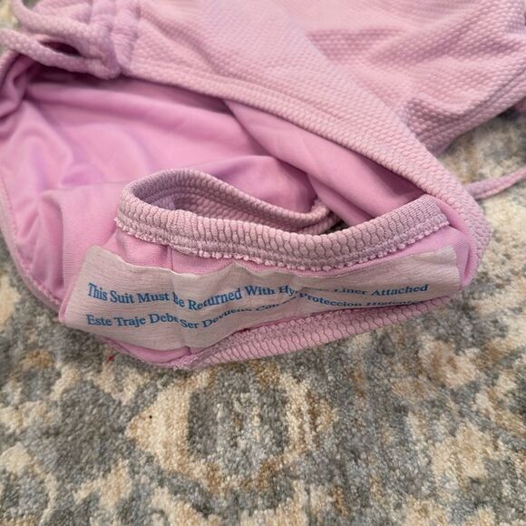 Stoney Clover x Target Lavender Deep V strappy textured one piece swimsuit - Picture 4 of 5